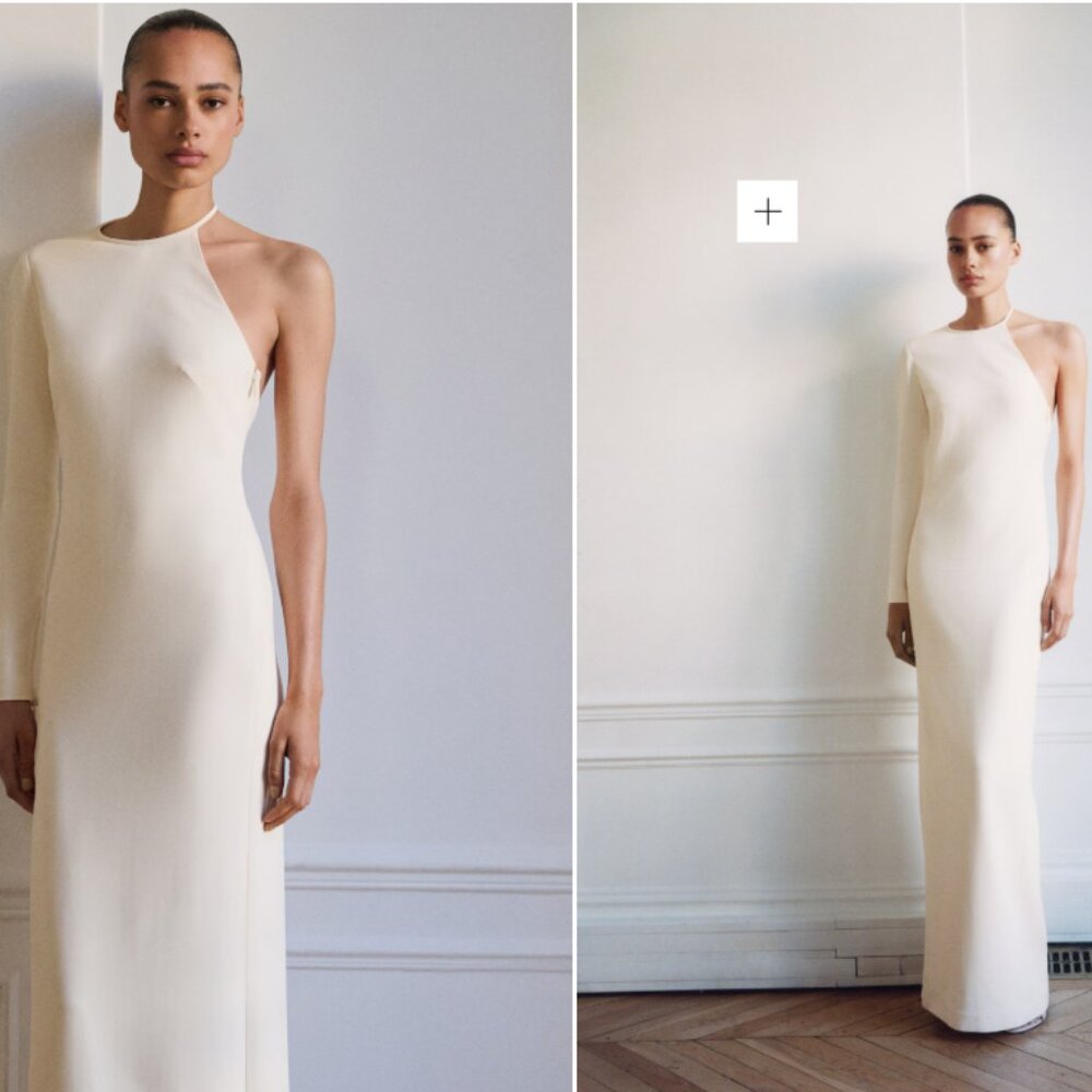 Mango Asymmetrical Open Back Dress – Off-White, Size 4 – Never worn
